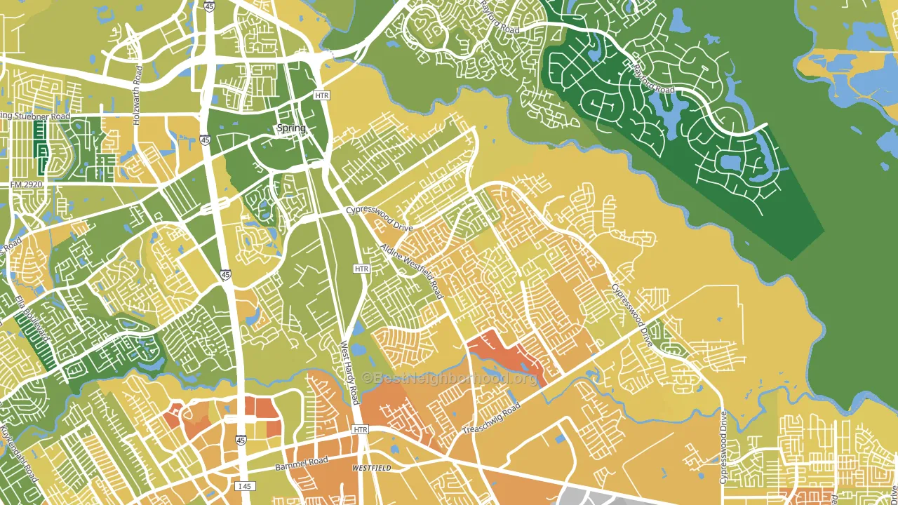 77373, TX block-group voter-turnout map