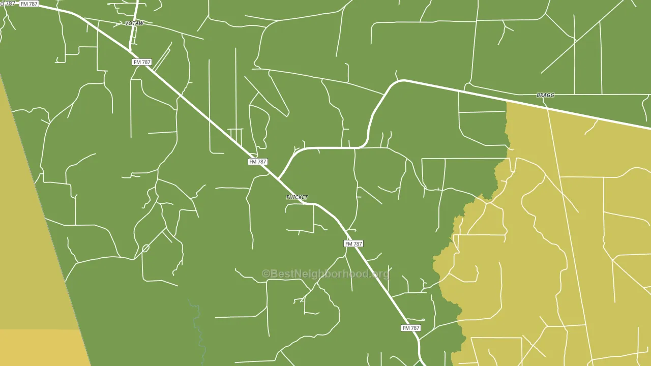77374, TX block-group voter-turnout map