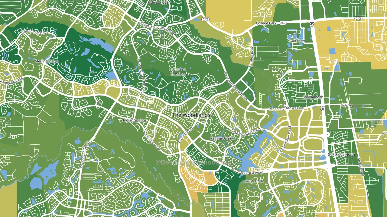 77381, TX block-group voter-turnout map