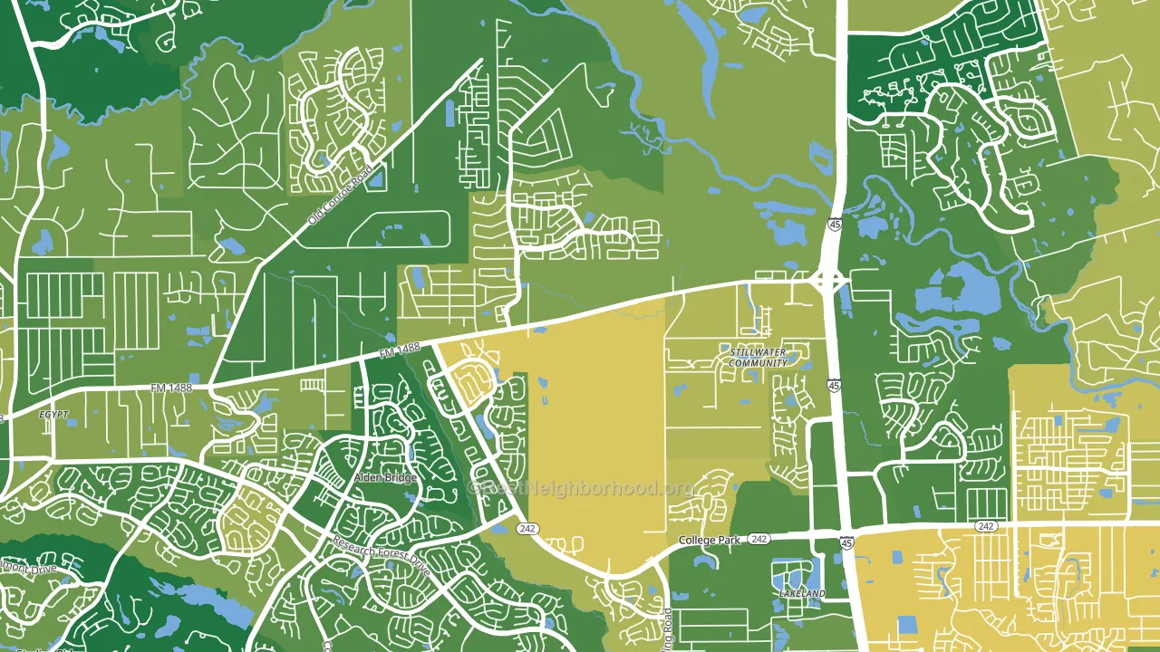 77384, TX block-group voter-turnout map