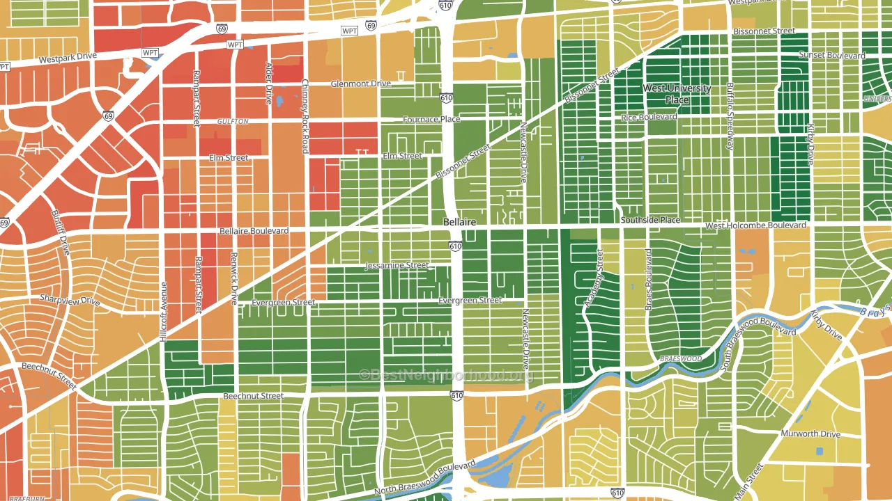 77401, TX block-group voter-turnout map