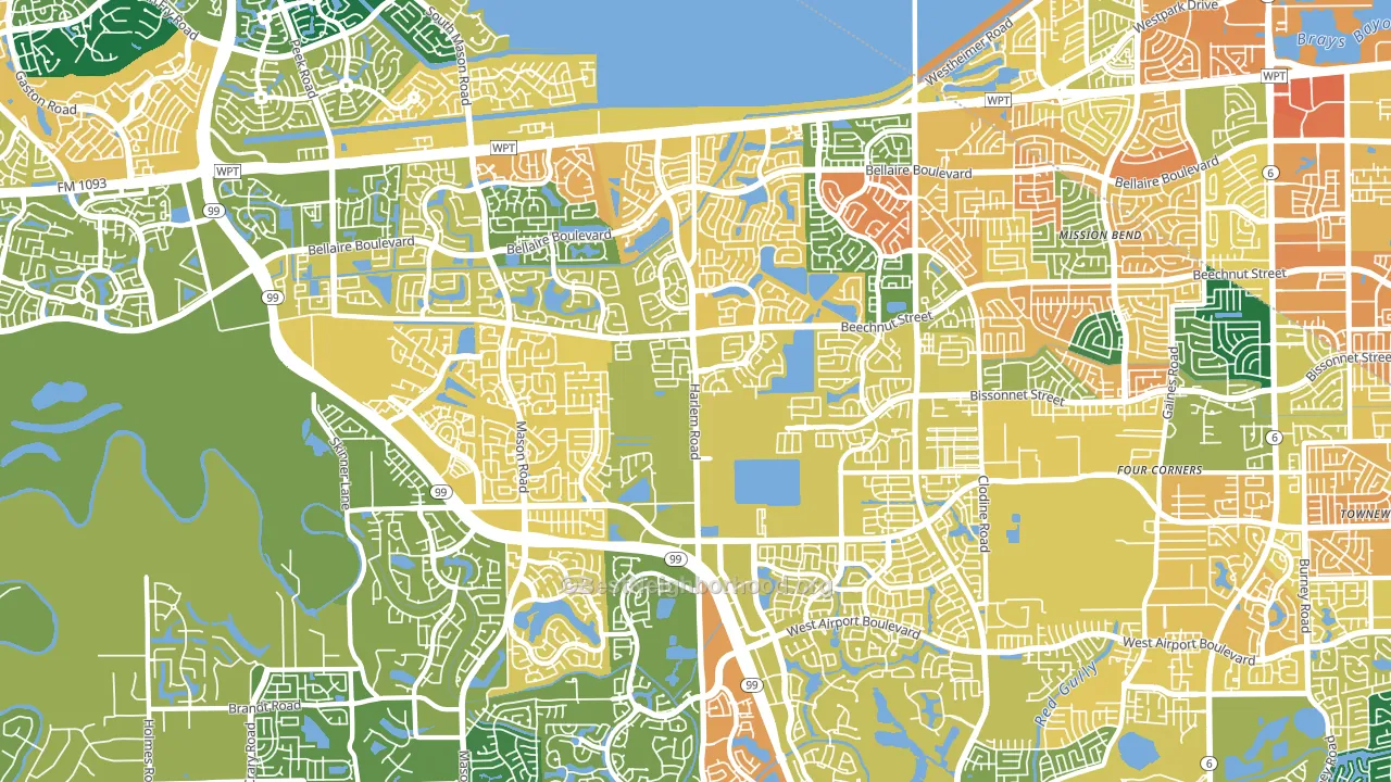77407, TX block-group voter-turnout map