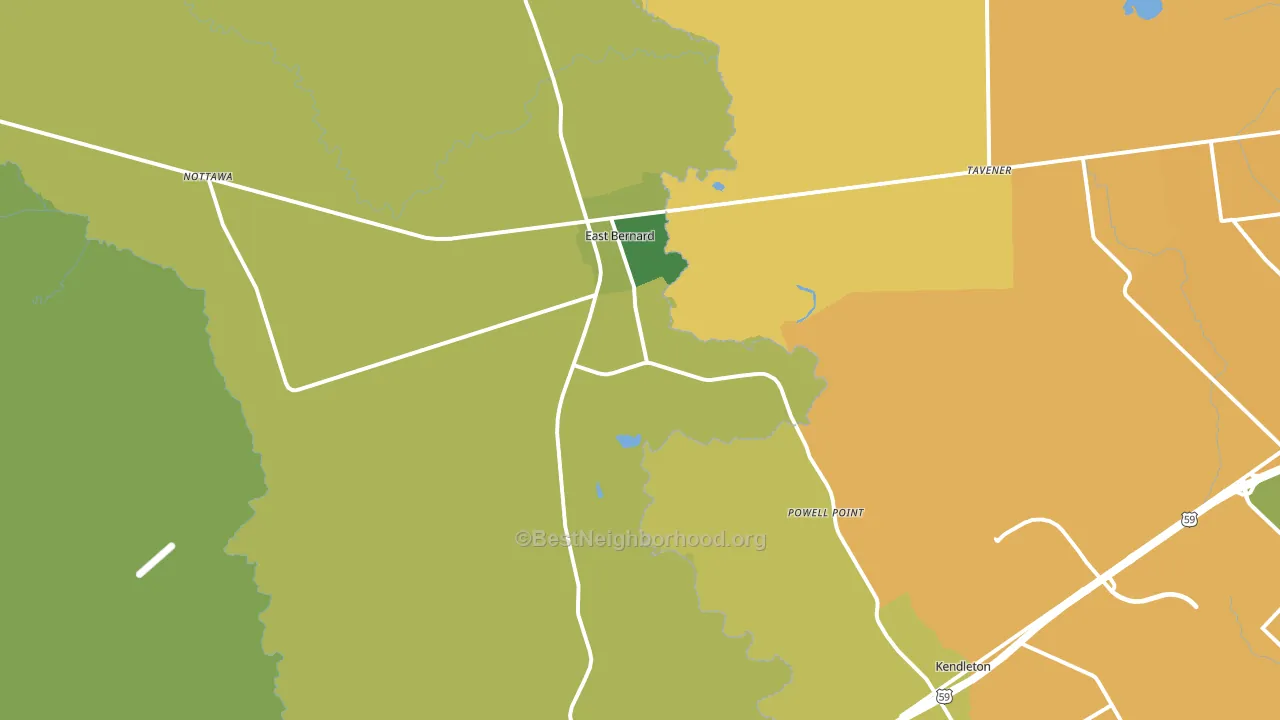 77435, TX block-group voter-turnout map