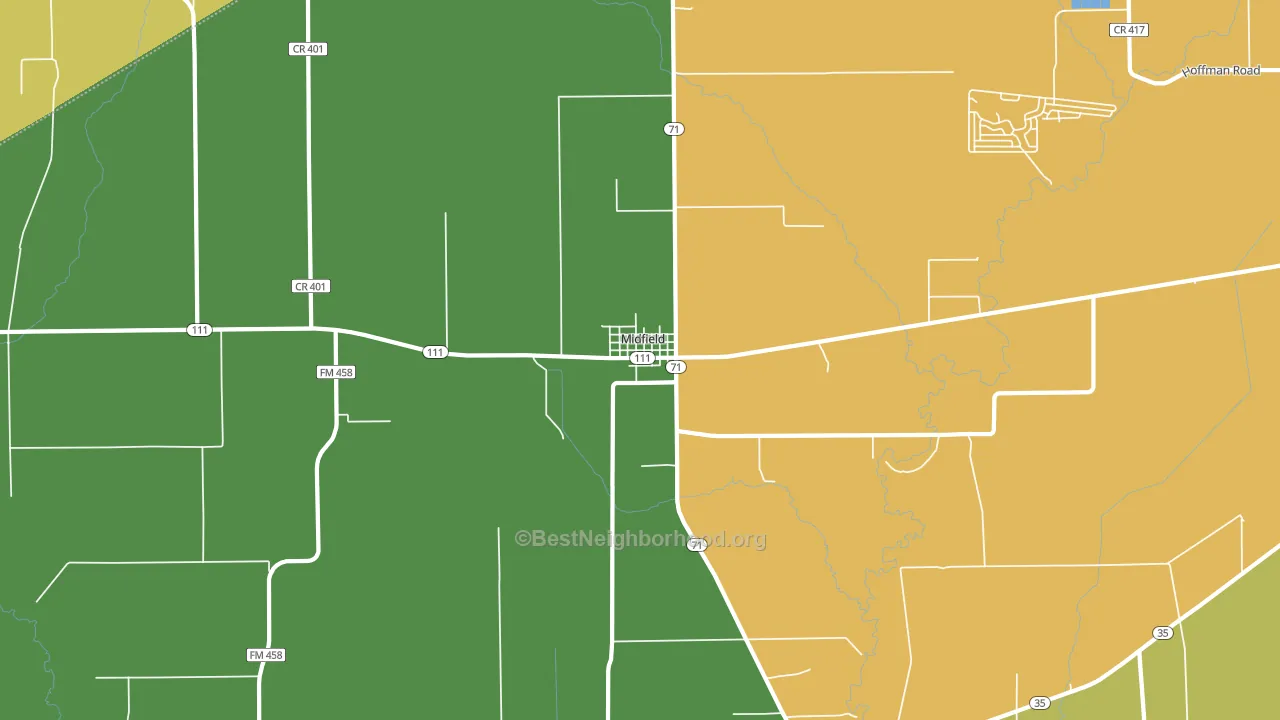 77458, TX block-group voter-turnout map