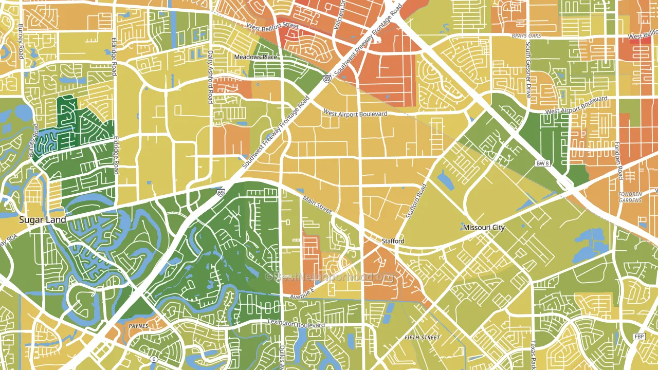 77477, TX block-group voter-turnout map