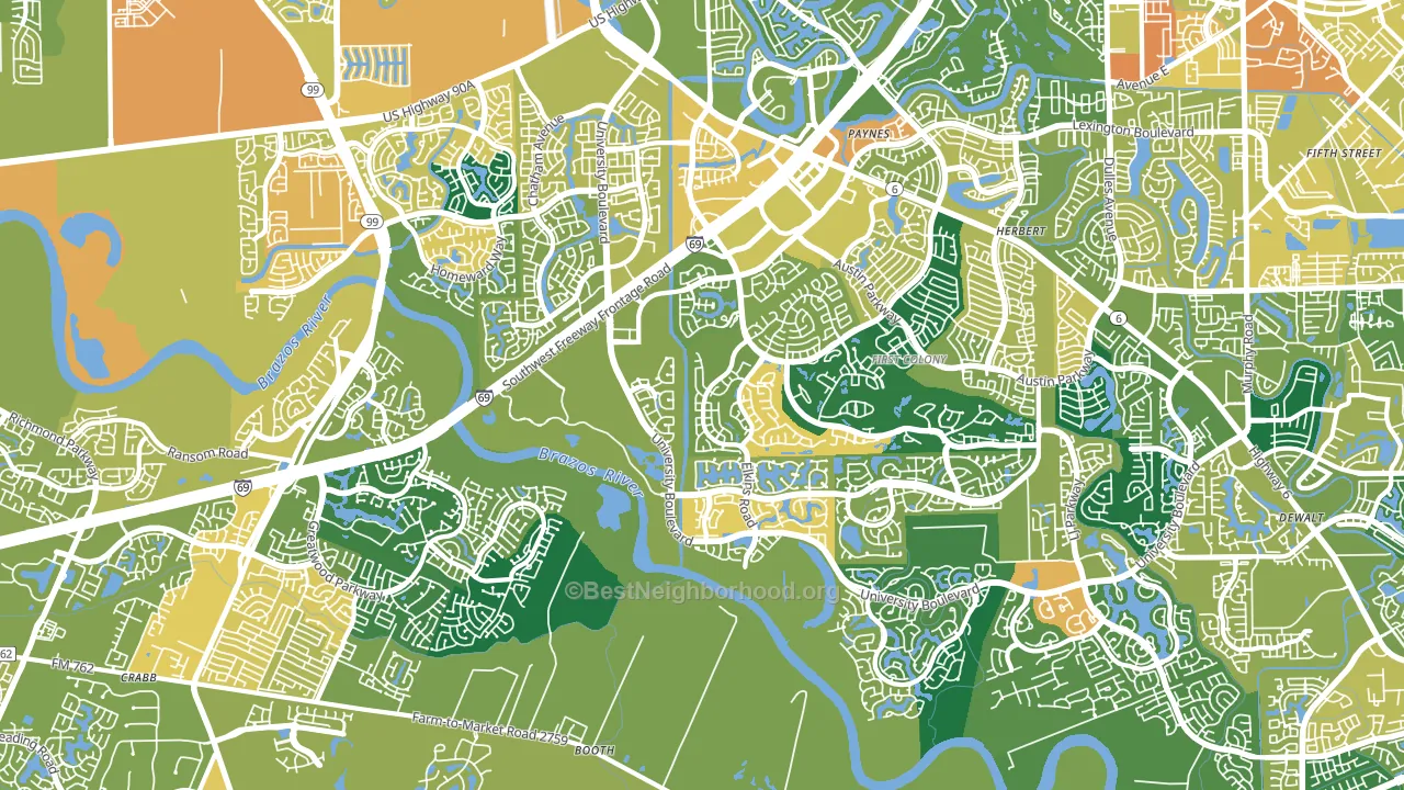 77479, TX block-group voter-turnout map