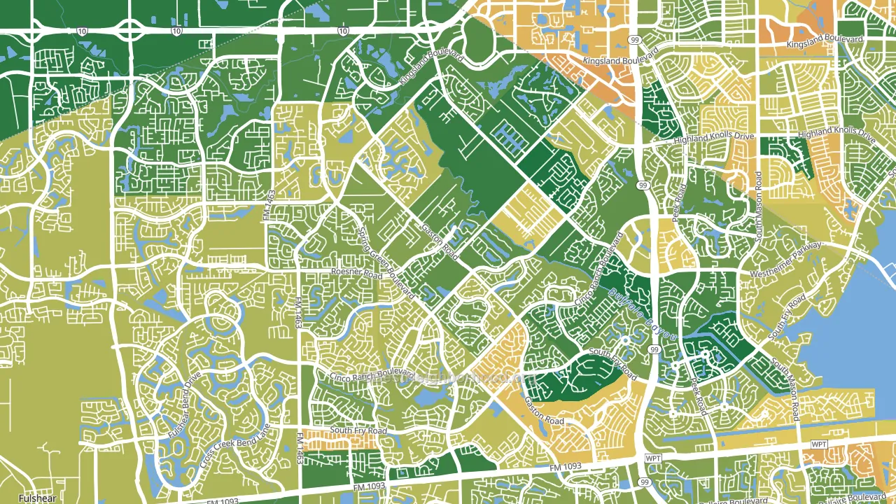 77494, TX block-group voter-turnout map