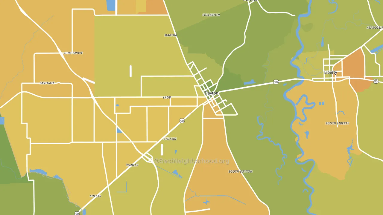 77535, TX block-group voter-turnout map