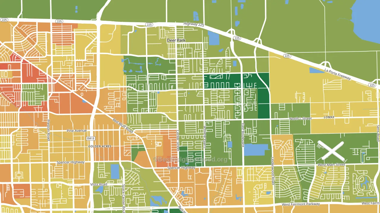 77536, TX block-group voter-turnout map