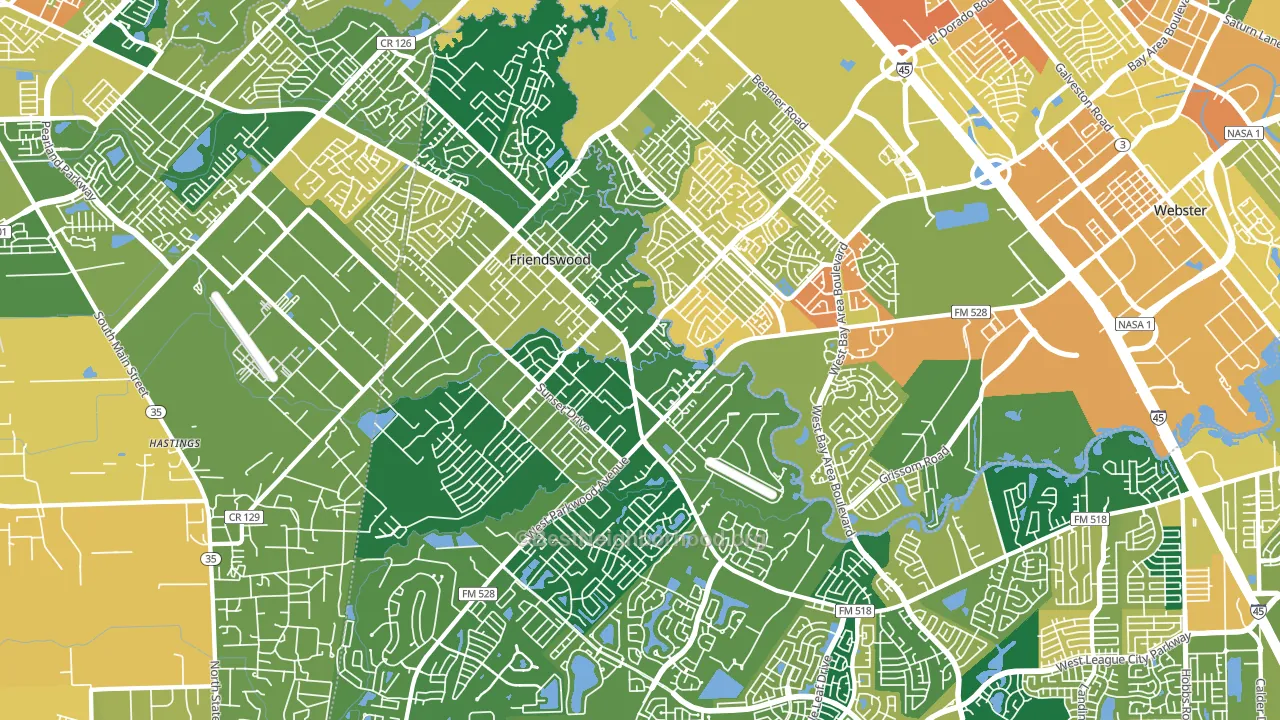 77546, TX block-group voter-turnout map