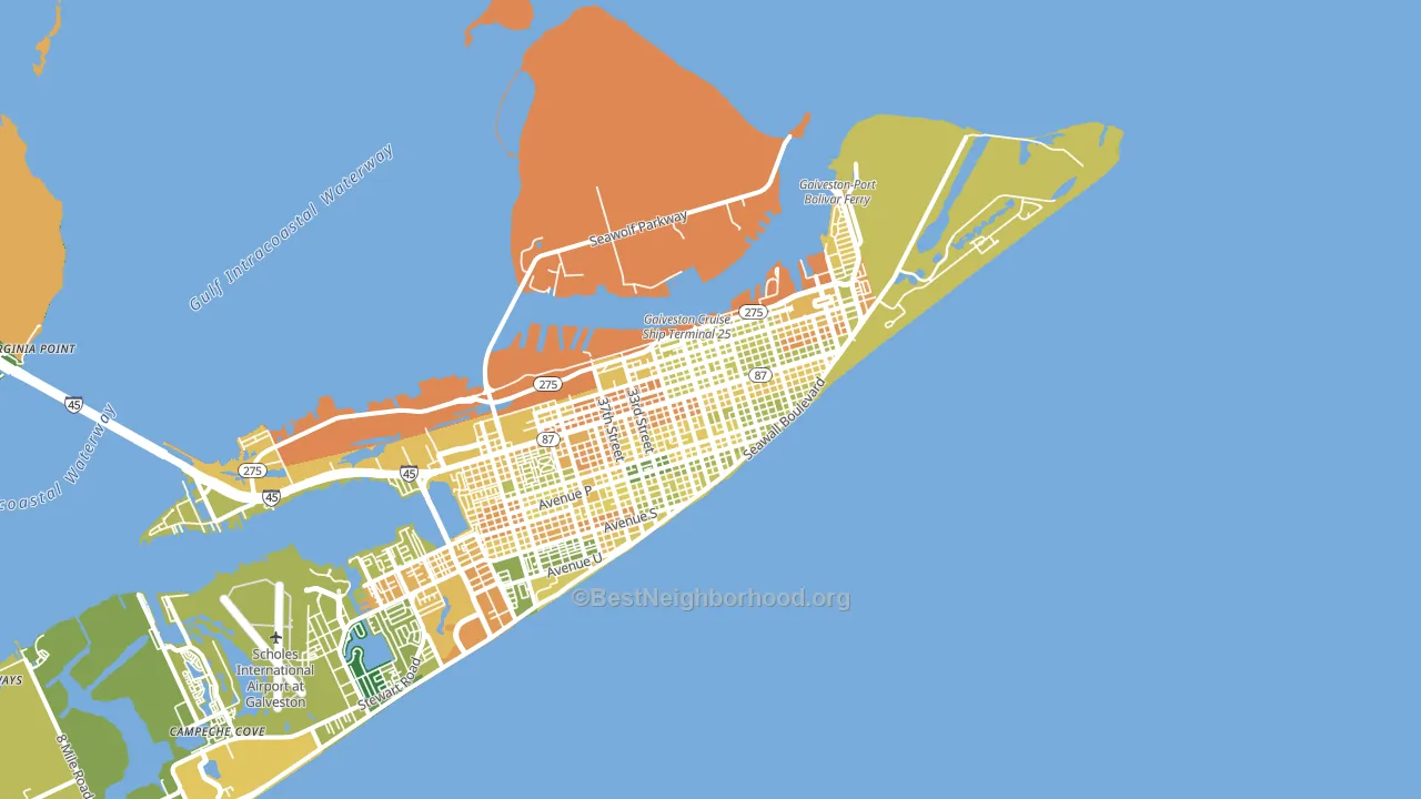 77550, TX block-group voter-turnout map