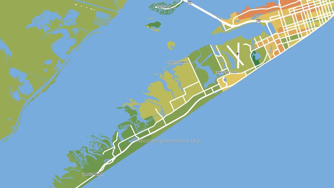 77554, TX block-group voter-turnout map