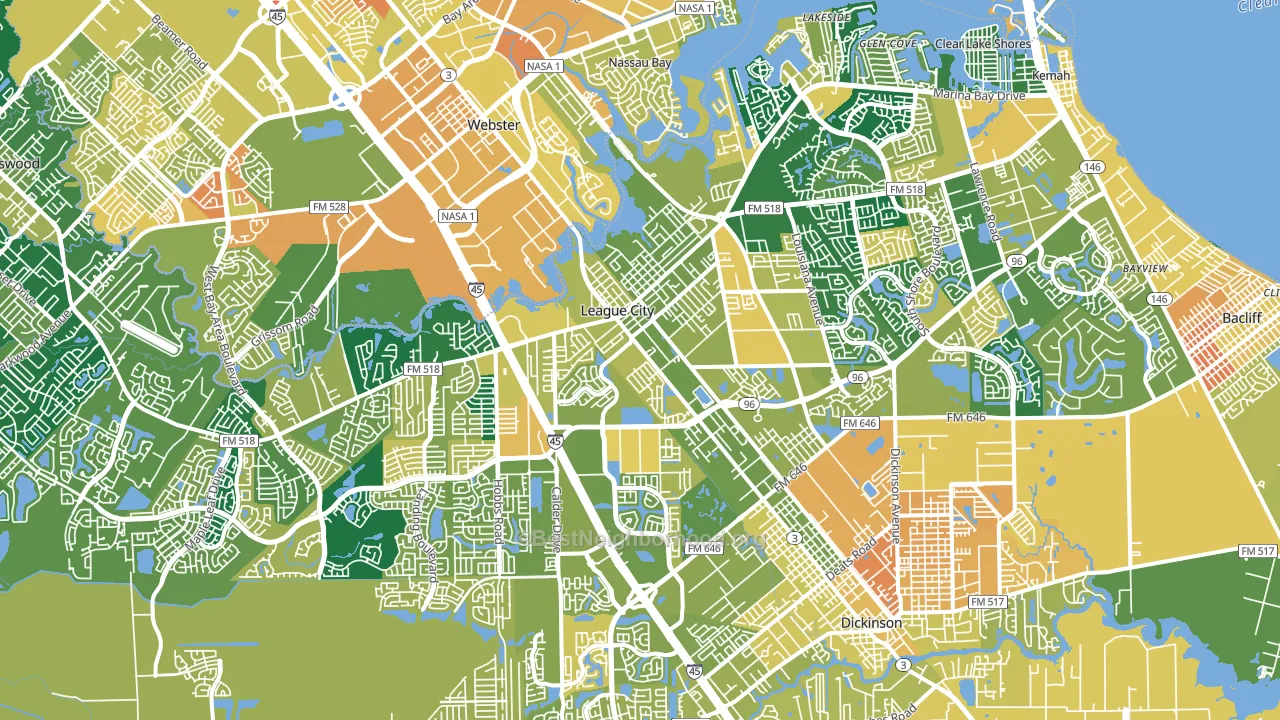 77573, TX block-group voter-turnout map