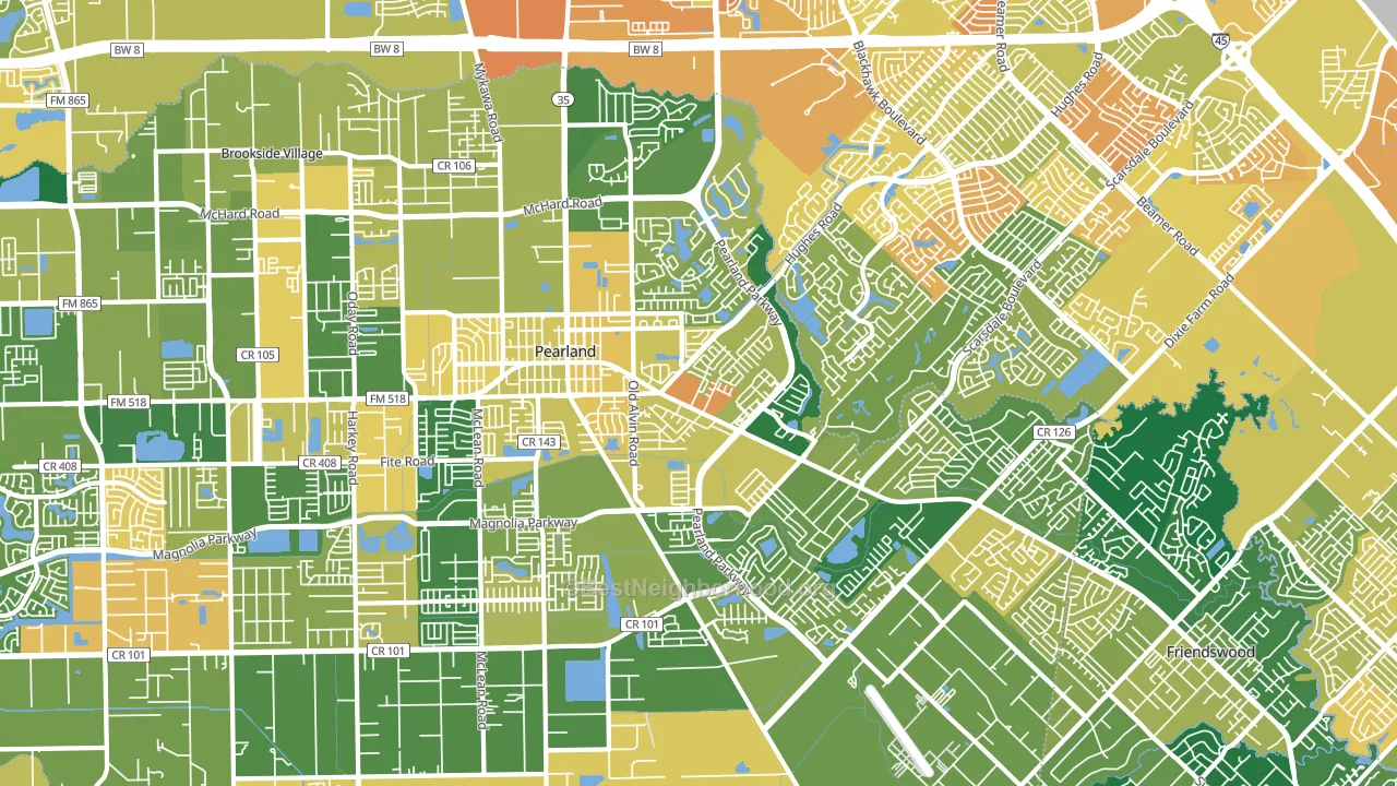 77581, TX block-group voter-turnout map