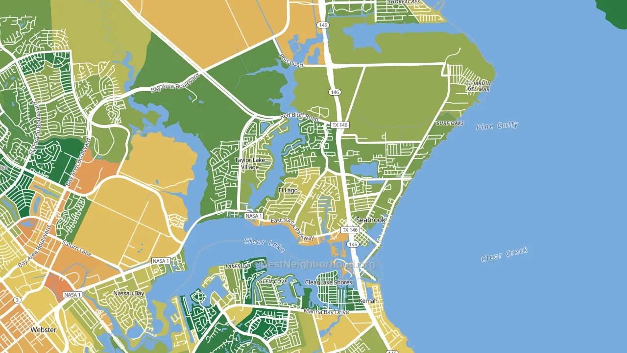 77586, TX block-group voter-turnout map