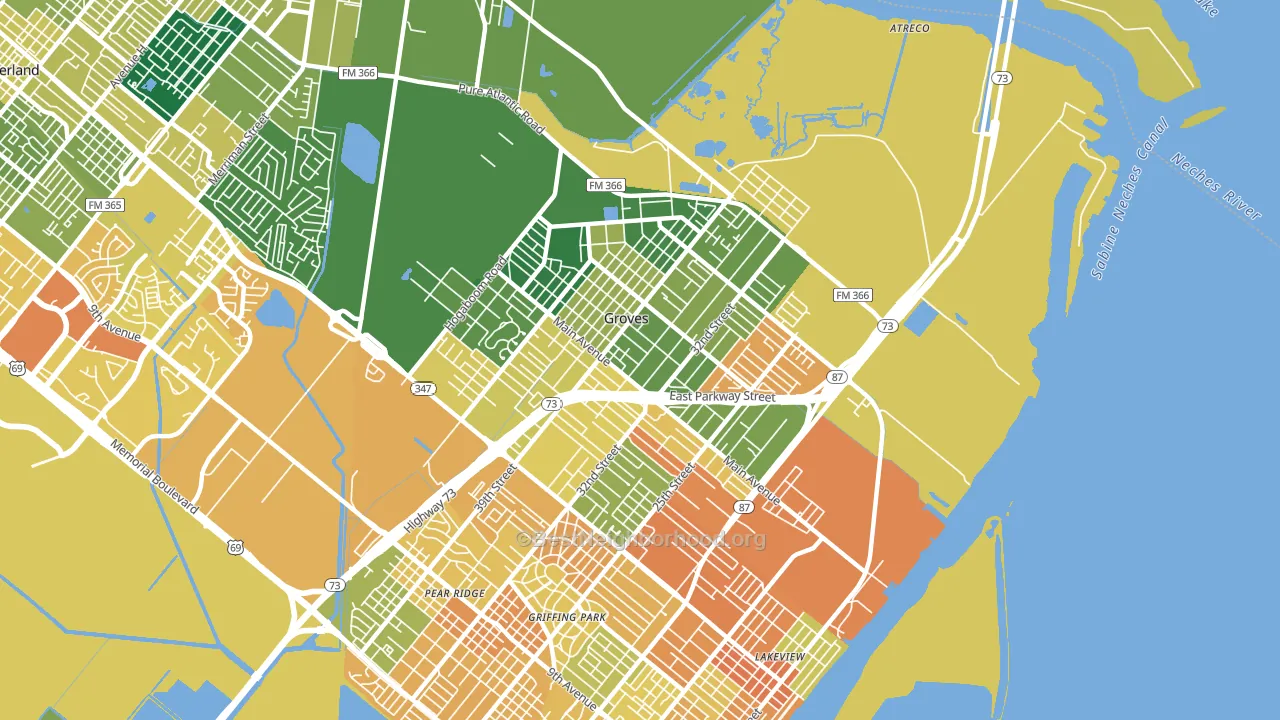 77619, TX block-group voter-turnout map