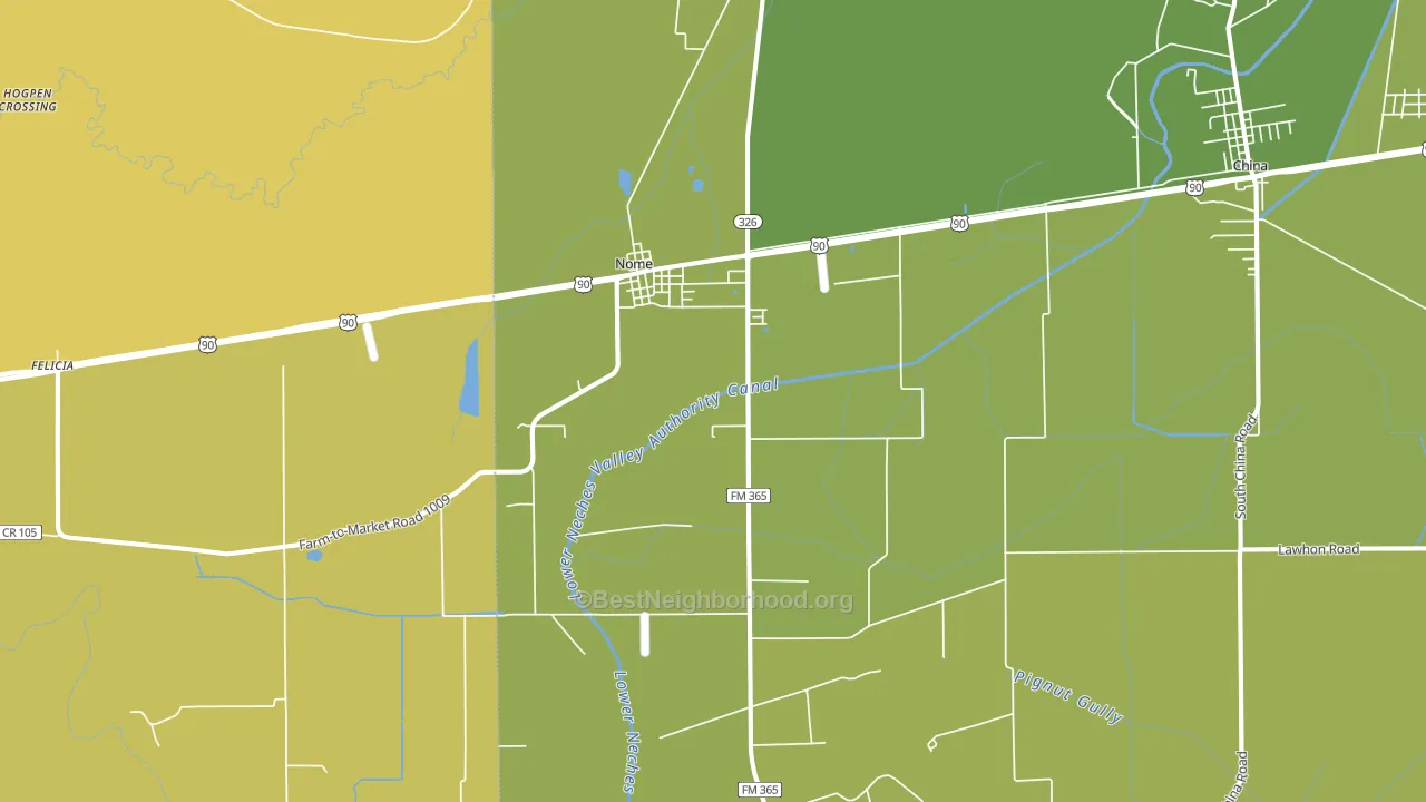 77629, TX block-group voter-turnout map