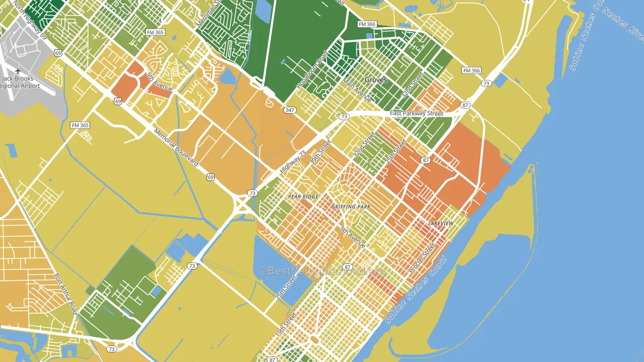 77642, TX block-group voter-turnout map