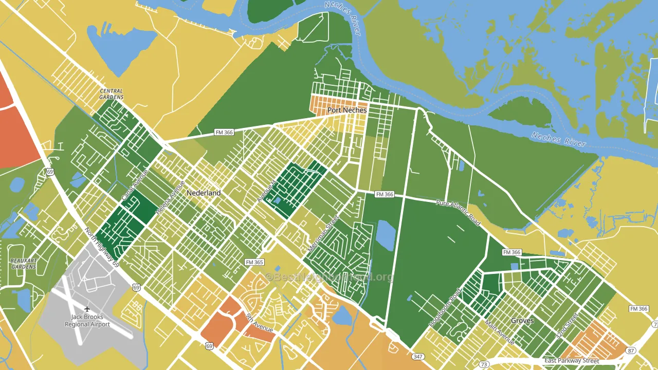 77651, TX block-group voter-turnout map