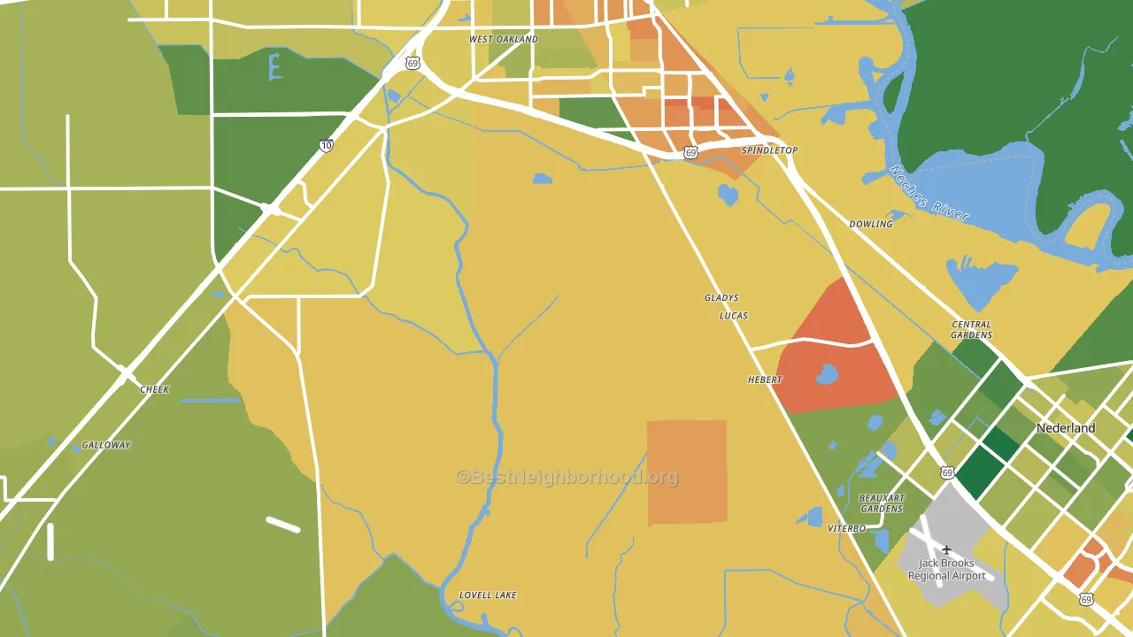 77705, TX block-group voter-turnout map