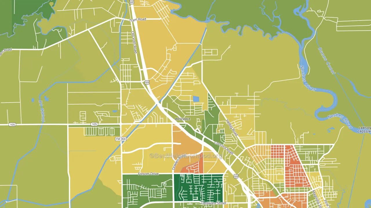 77708, TX block-group voter-turnout map