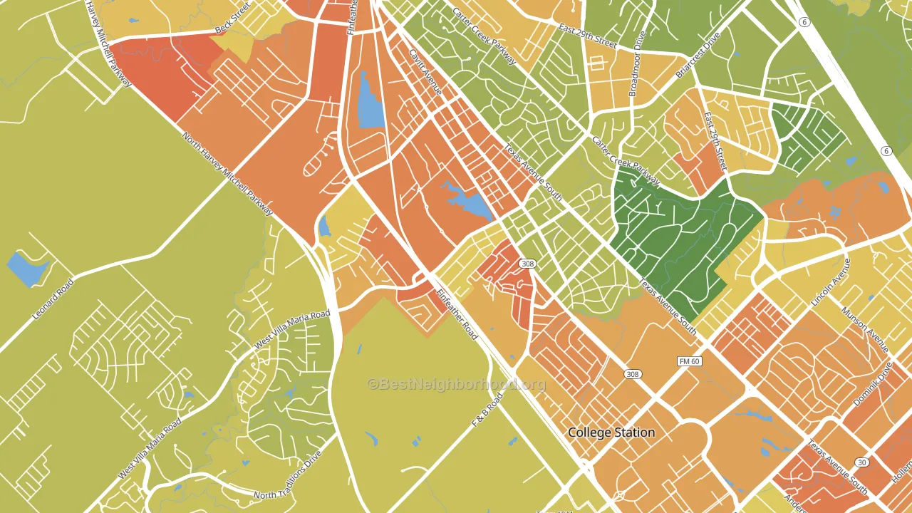 77801, TX block-group voter-turnout map