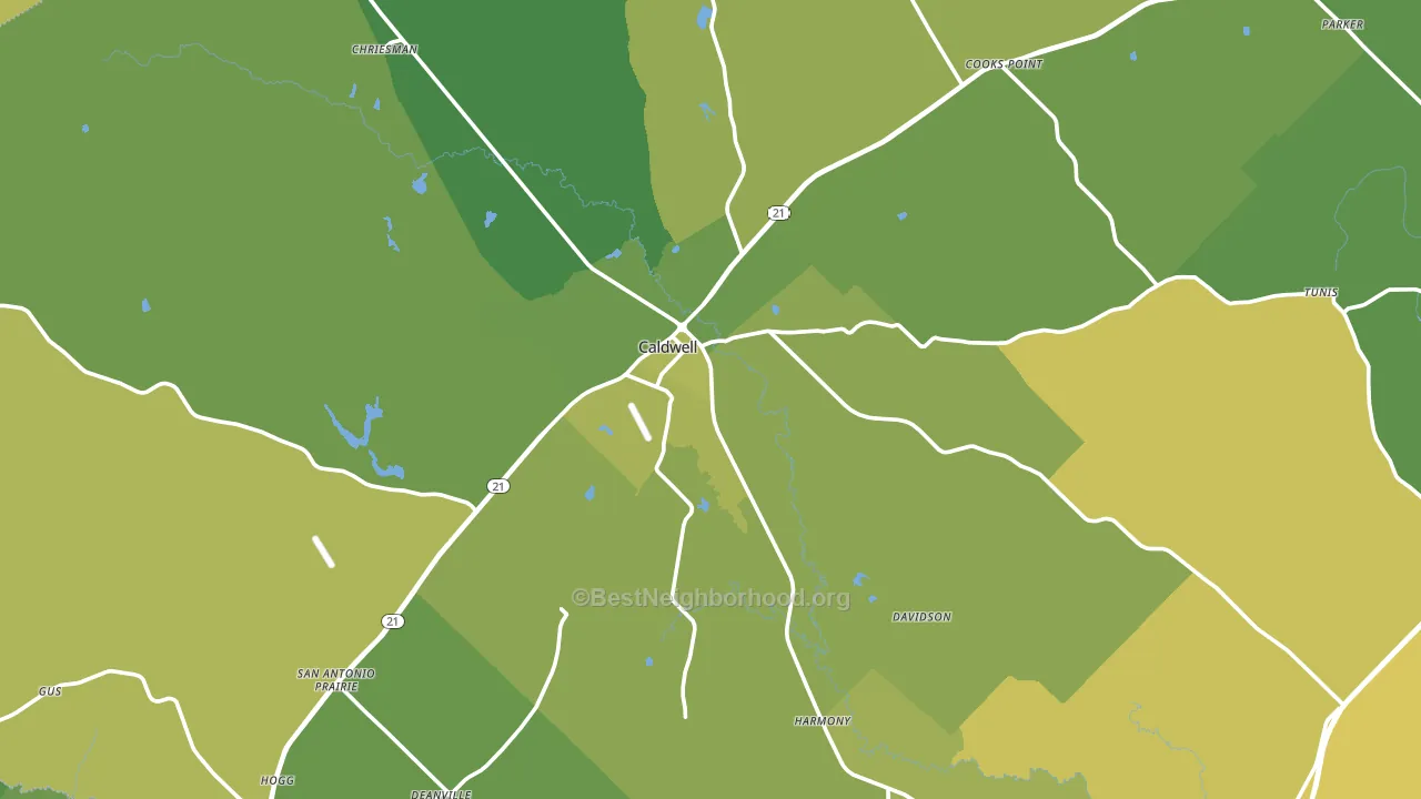 77836, TX block-group voter-turnout map