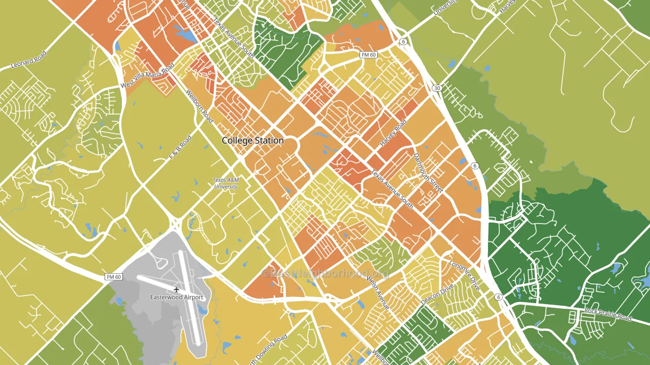 77840, TX block-group voter-turnout map