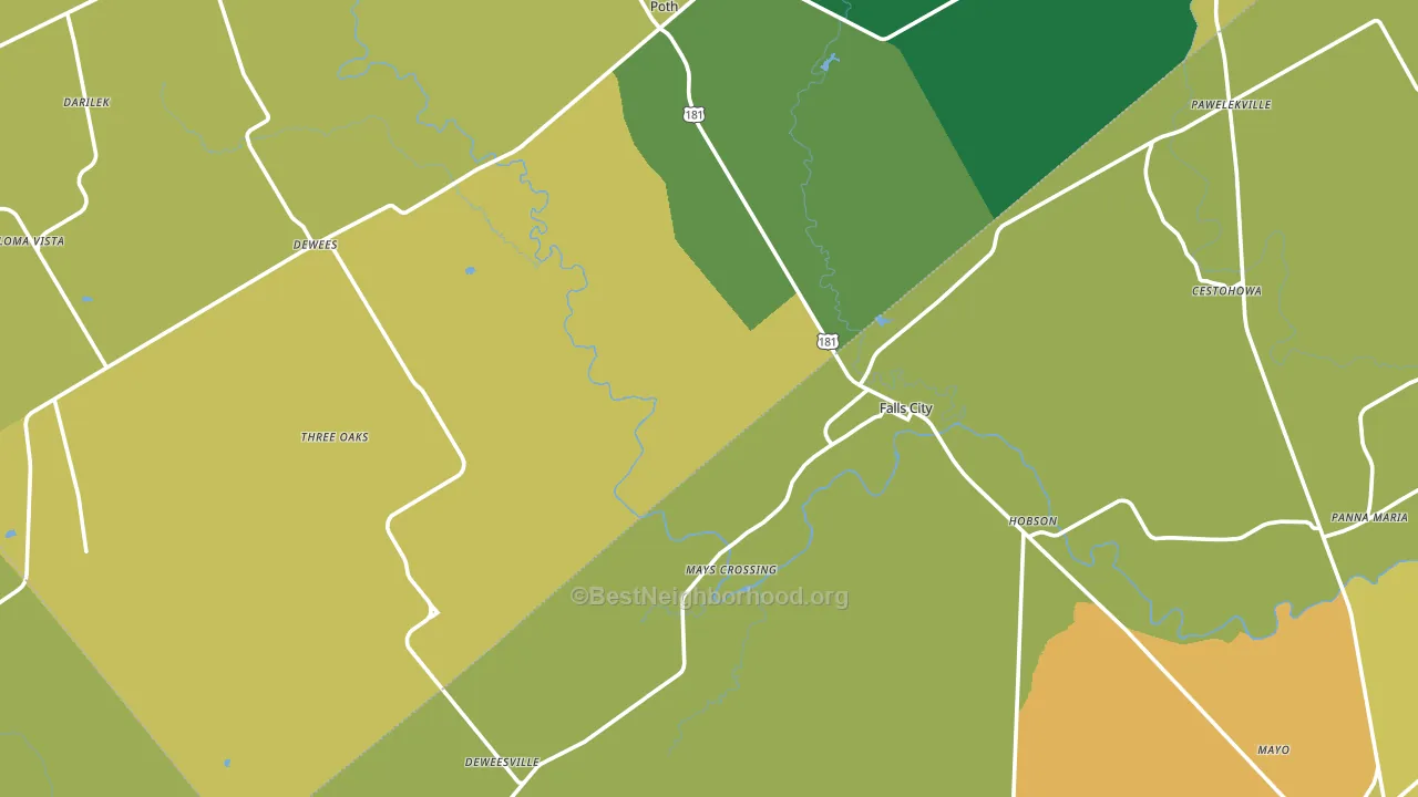 78113, TX block-group voter-turnout map