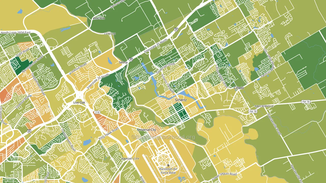 78154, TX block-group voter-turnout map