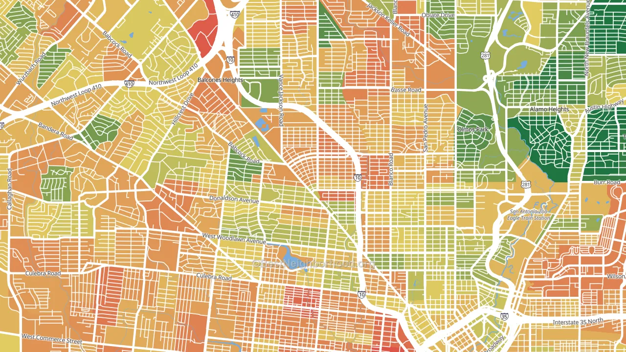 78201, TX block-group voter-turnout map
