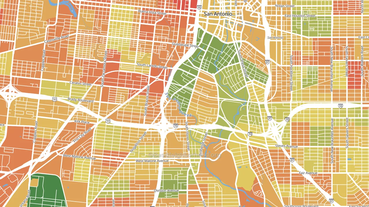 78204, TX block-group voter-turnout map