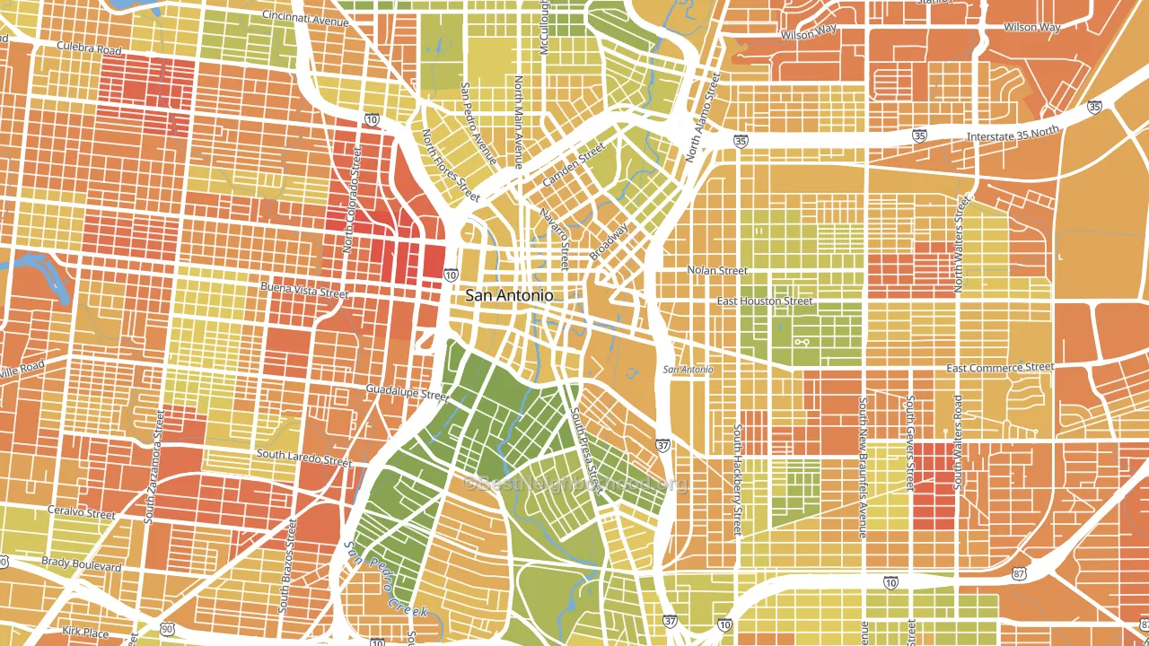 78205, TX block-group voter-turnout map