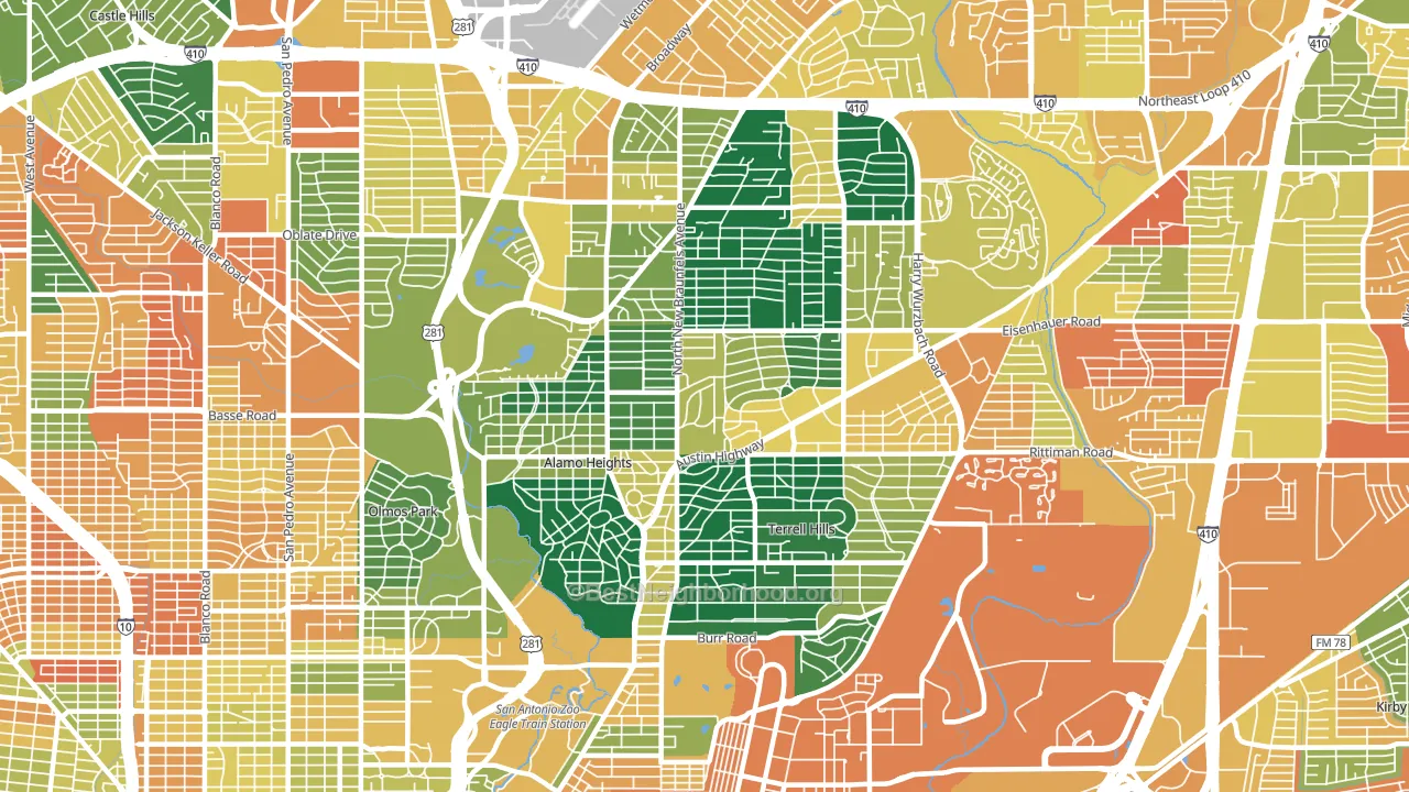 78209, TX block-group voter-turnout map