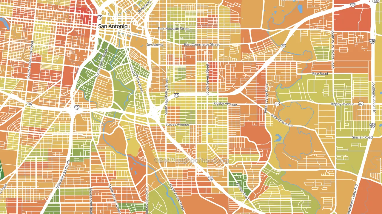 78210, TX block-group voter-turnout map