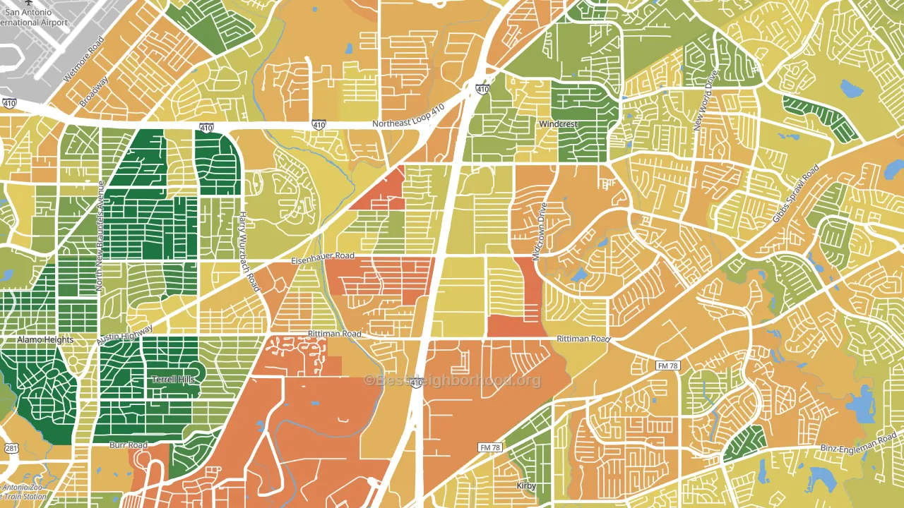 78218, TX block-group voter-turnout map
