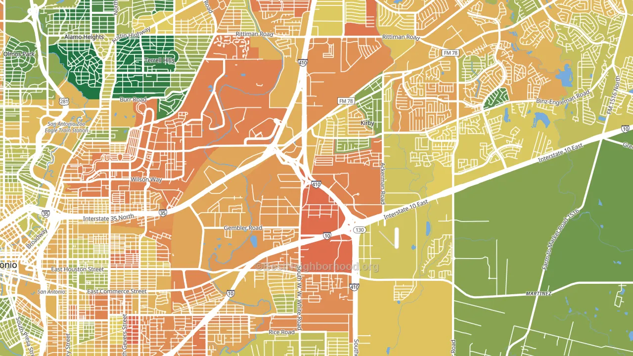 78219, TX block-group voter-turnout map
