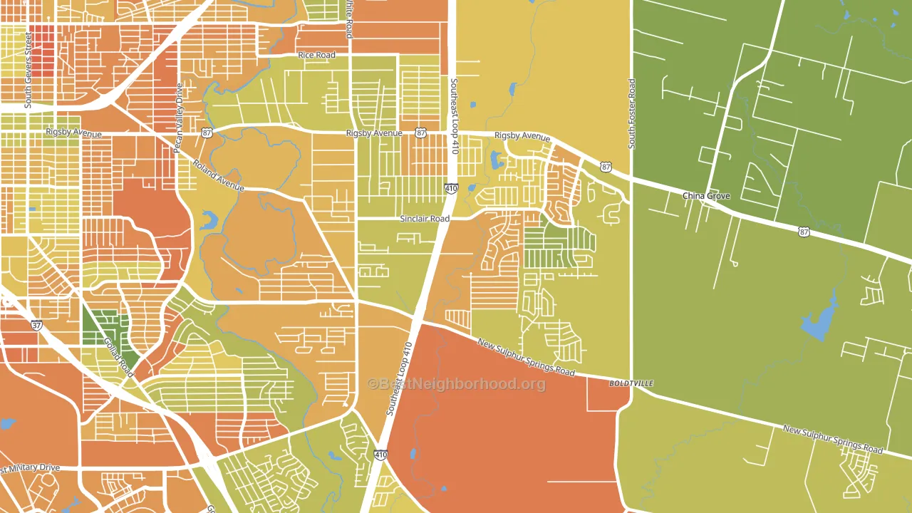 78222, TX block-group voter-turnout map