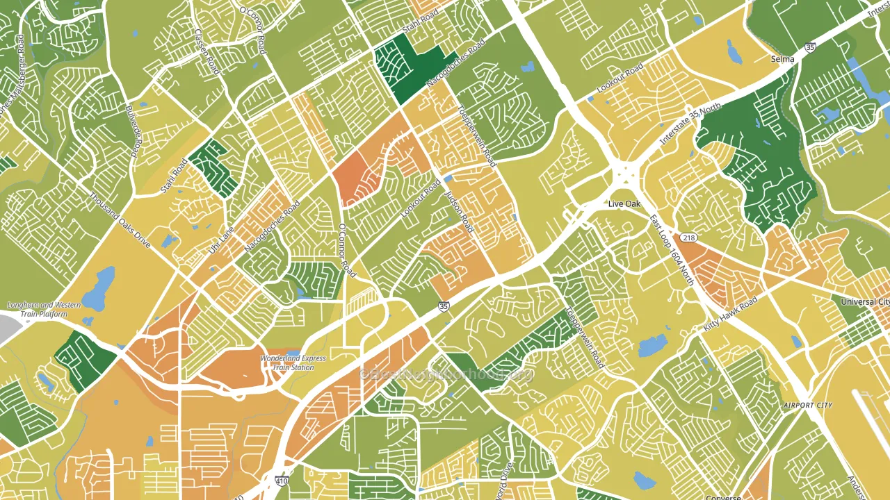 78233, TX block-group voter-turnout map