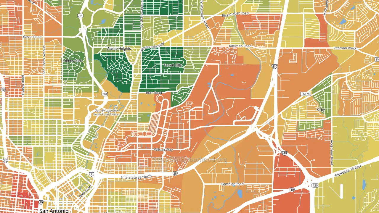 78234, TX block-group voter-turnout map
