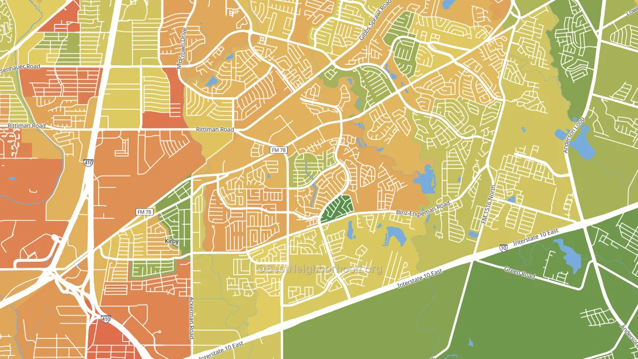 78244, TX block-group voter-turnout map