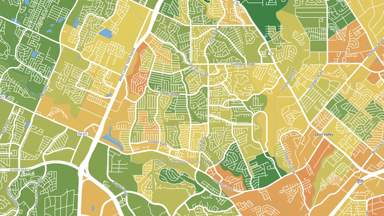 78250, TX block-group voter-turnout map
