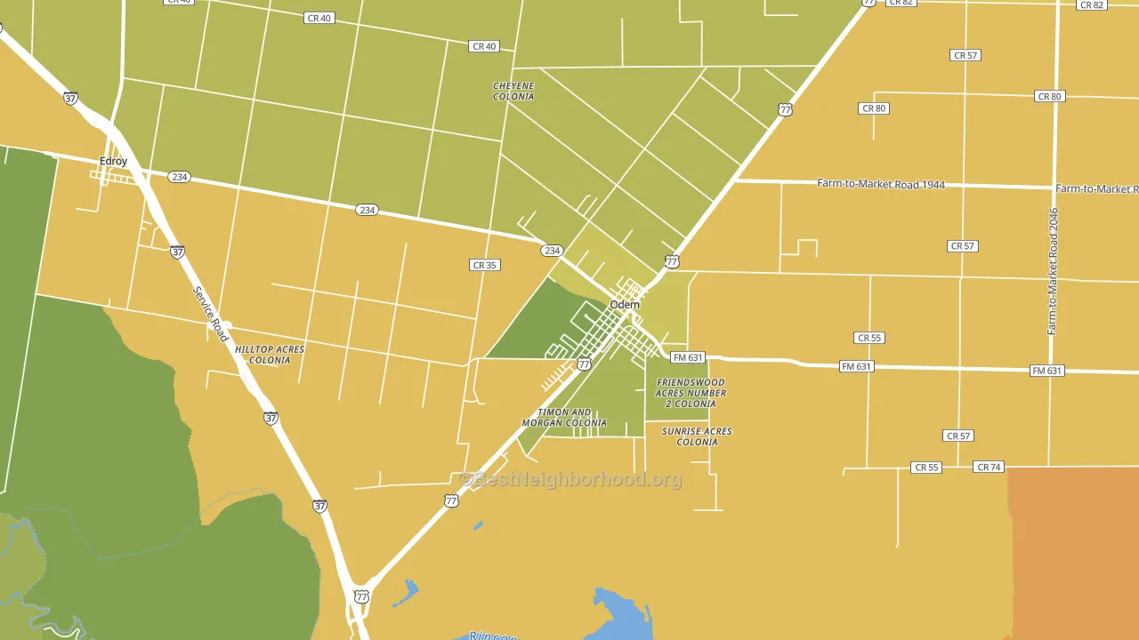 78370, TX block-group voter-turnout map