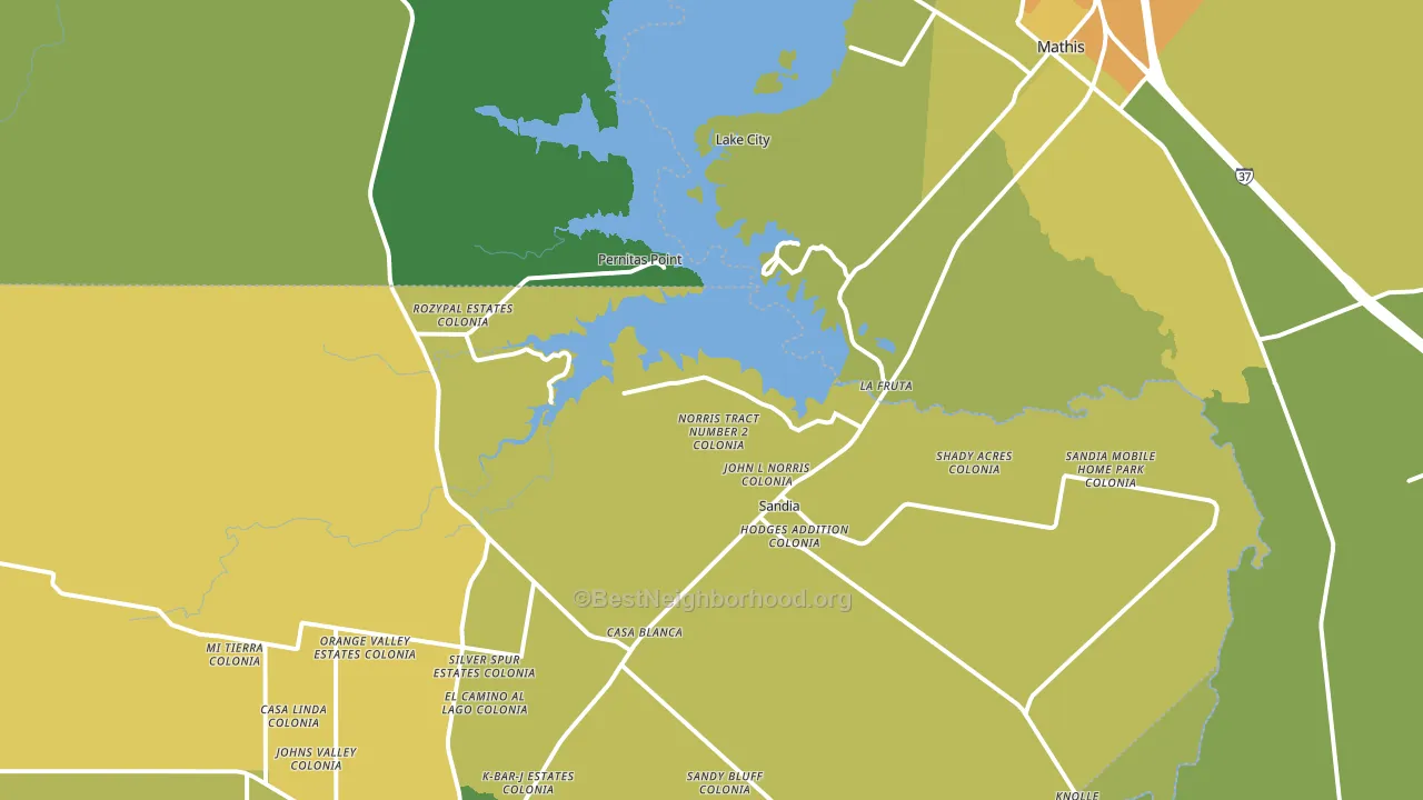 78383, TX block-group voter-turnout map