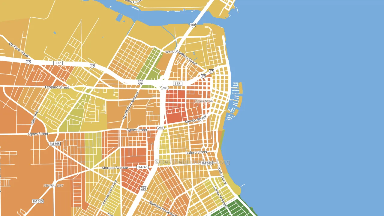 78401, TX block-group voter-turnout map
