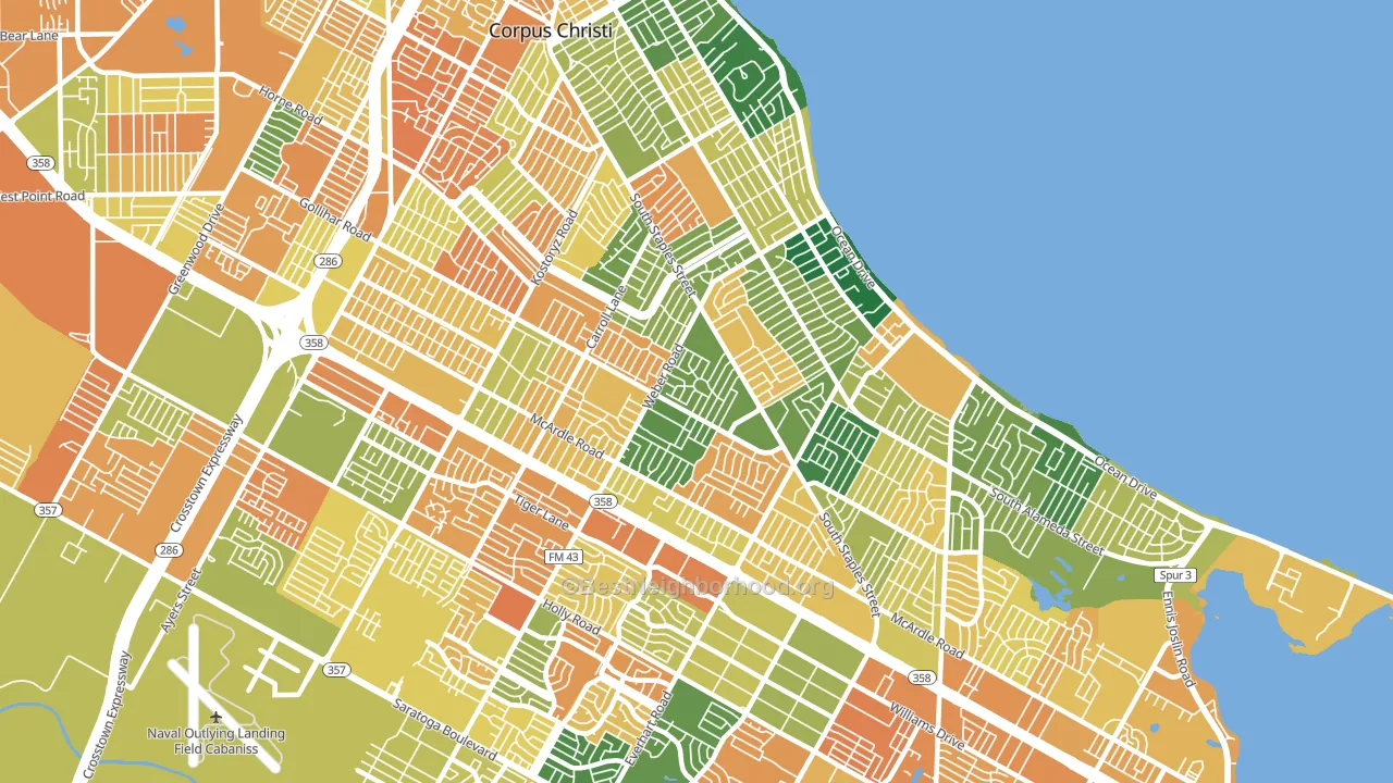 78411, TX block-group voter-turnout map