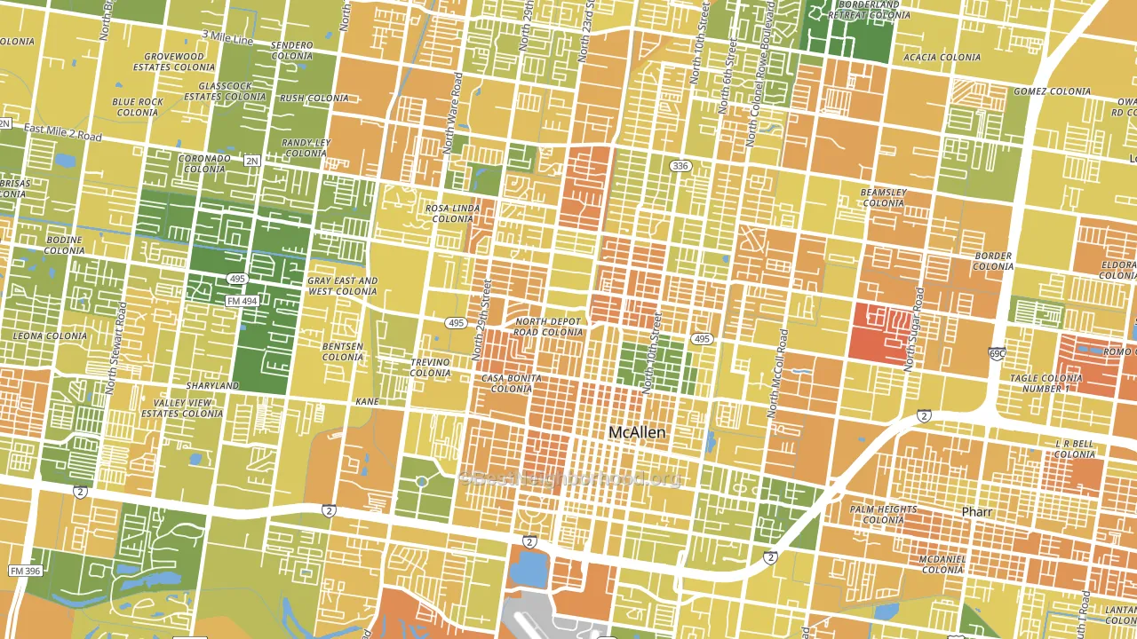 78501, TX block-group voter-turnout map