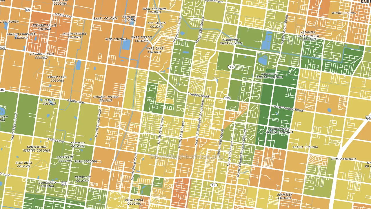 78504, TX block-group voter-turnout map