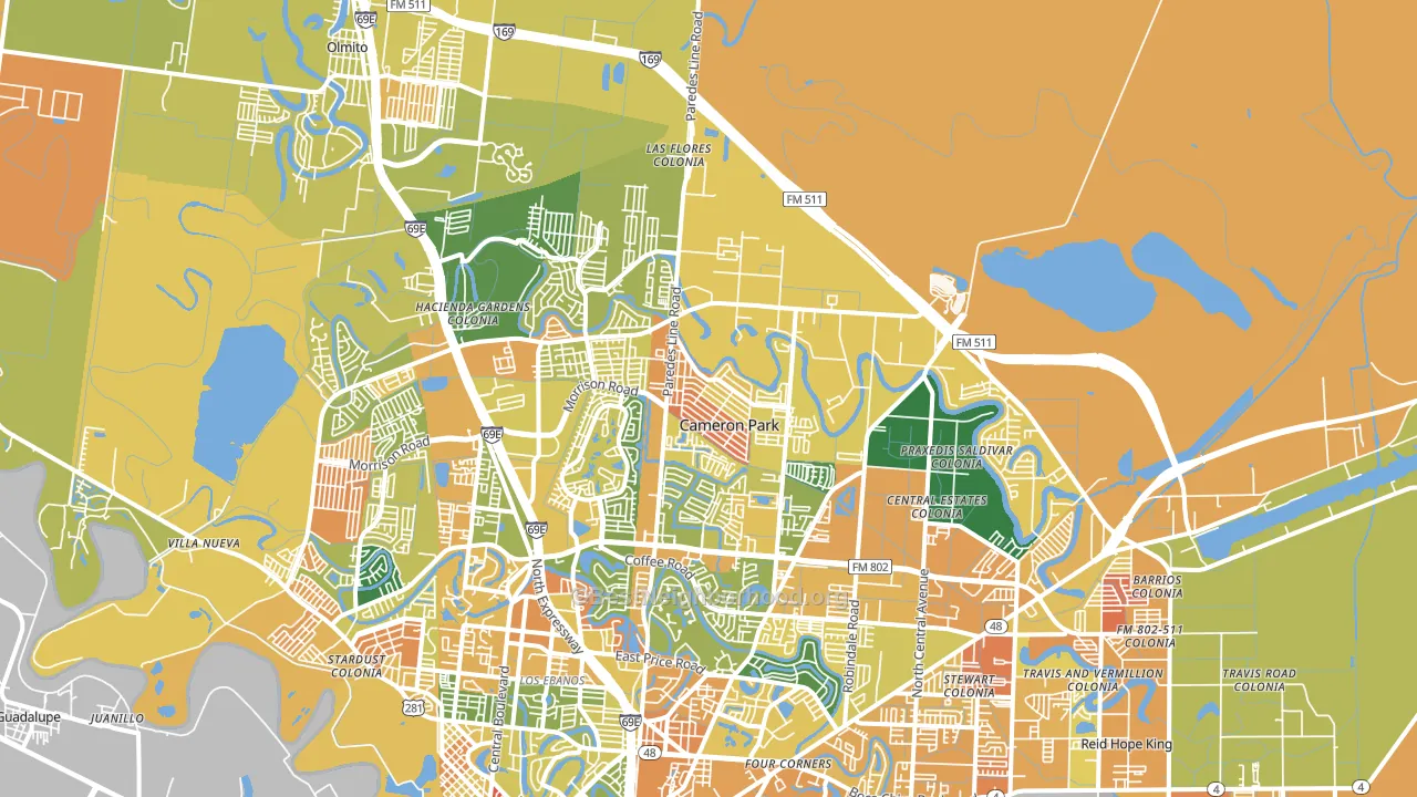 78526, TX block-group voter-turnout map