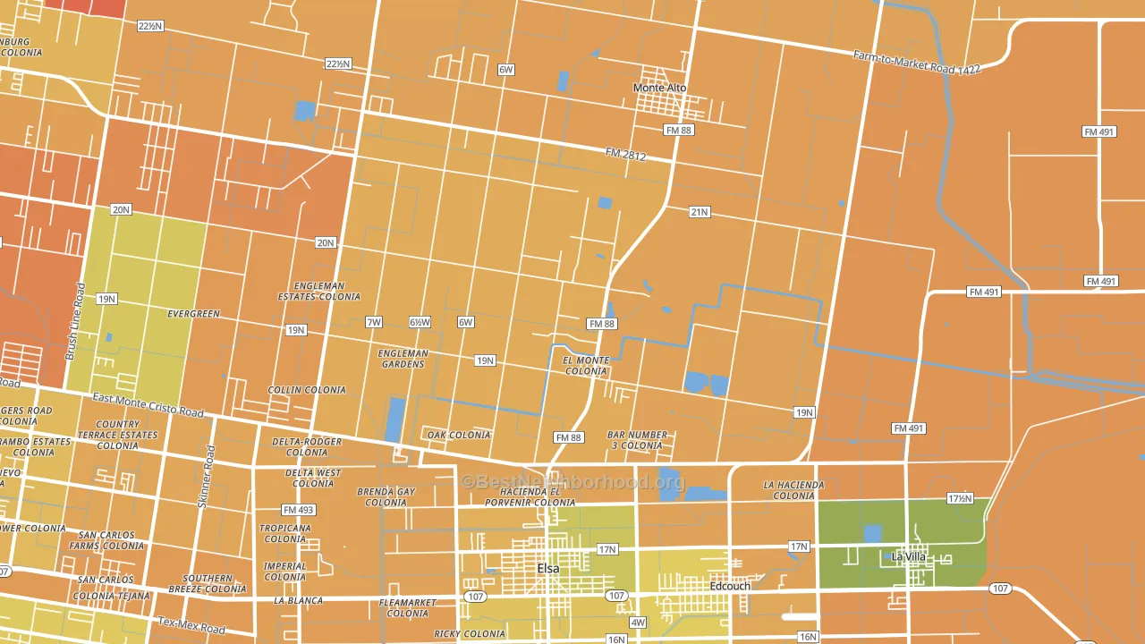 78538, TX block-group voter-turnout map